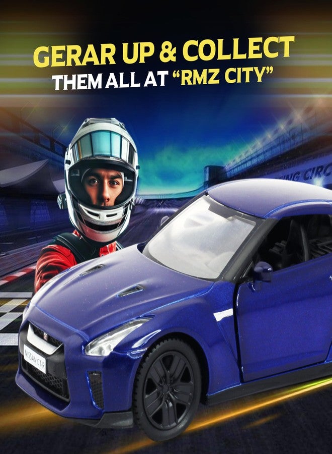 آر إم زد سيتي سيارة نيسان جي تي-آر (آر 35) 2017 لعبة من المعدن المصبوب من آر إم زد سيتي، مقاس 5 بوصات، بمقياس 1:38 | سيارة مرخصة قابلة للتحصيل مع أبواب قابلة للفتح وآلية سحب للخلف | سلسلة عالمية للأطفال ومحبي السيارات | أزرق - Image 5